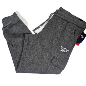 Reebok‎ Pants Mens 2XL Gray Cuffed Joggers Drawstring Athletic Training Pockets